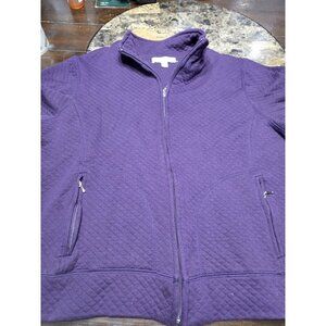 Woman By Design Purple Quilted Full Zip Jacket Women's 1X Xl
